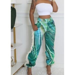 Love Highlight Pants Women's Small Size High Waisted & Fringe Boho Style